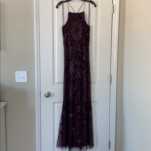 Adrianna Papell Beaded Halter Dress